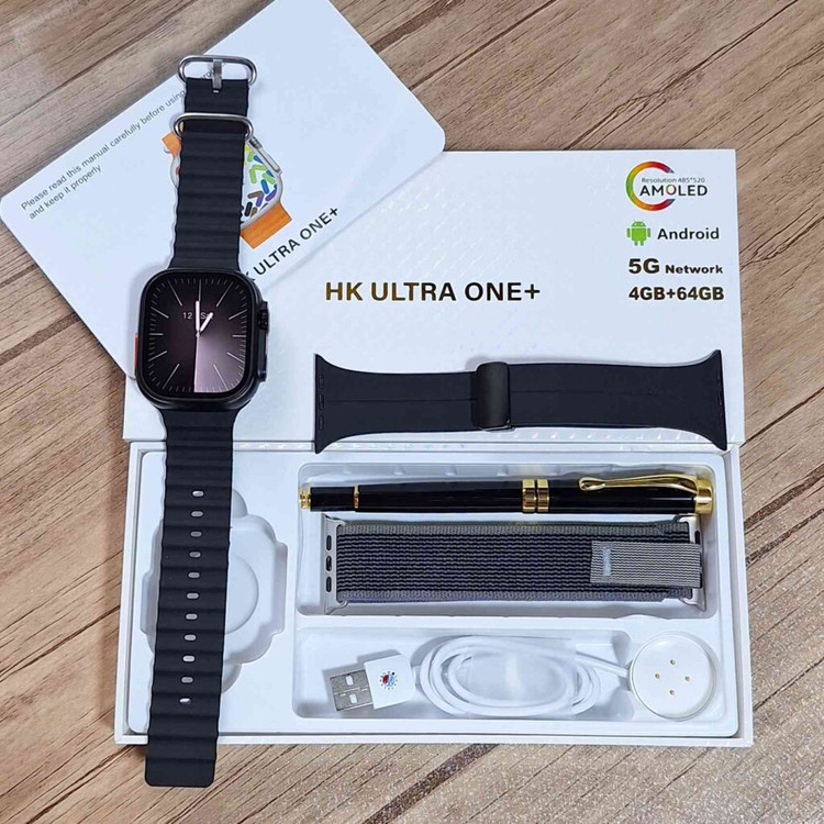 ساعت هوشمند HK ultra one Plus AMOLED سیم کارت خور با ریجستری با رم4گیگ حافظه داخلی64گیگ